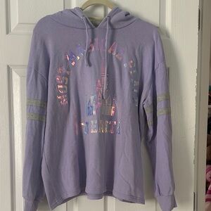 Lavender Disney World Hoodie Iridescent Print “Most Magical Place on Earth” L